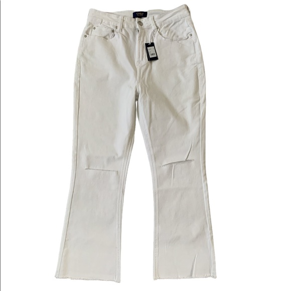 ❤️❤️❤️Class Cavalli Slightly Wide Leg cropped flare white jeans size 29 US❤️❤️❤️ - Picture 3 of 11